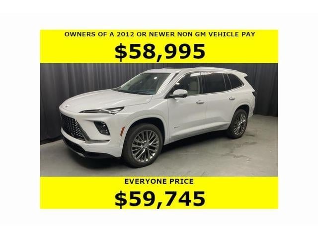 2026 Buick Enclave Avenir in Iridescent White Tricoat — front three-quarter view