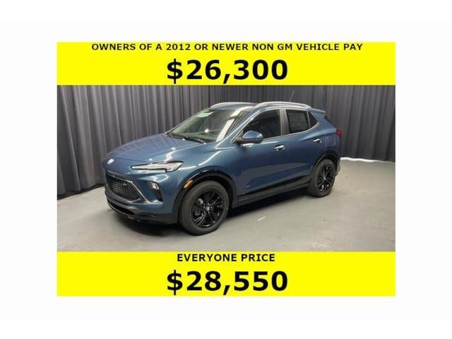 2026 Buick Encore GX Sport Touring in Ocean Blue Metallic — front three-quarter view