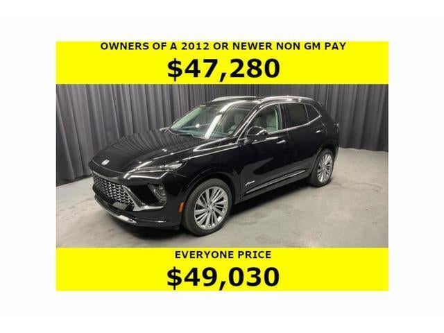 2026 Buick Envision Avenir in Ebony Twilight Metallic — front three-quarter view