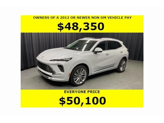 2026 Buick Envision Avenir in Iridescent White Tricoat — front three-quarter view